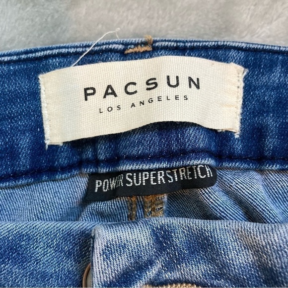 PacSun Power Super Stretch Push Up Jegging Medium Blue Denim Size 27S Short - Picture 8 of 8